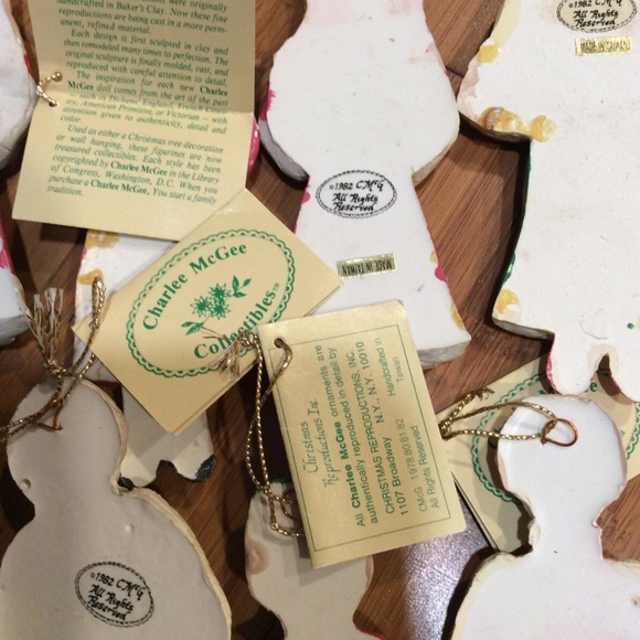 Lot of 8 Charlee McGee Clay Christmas Tree Ornaments 1982 Boys and Girls Holiday - Picture 5 of 7